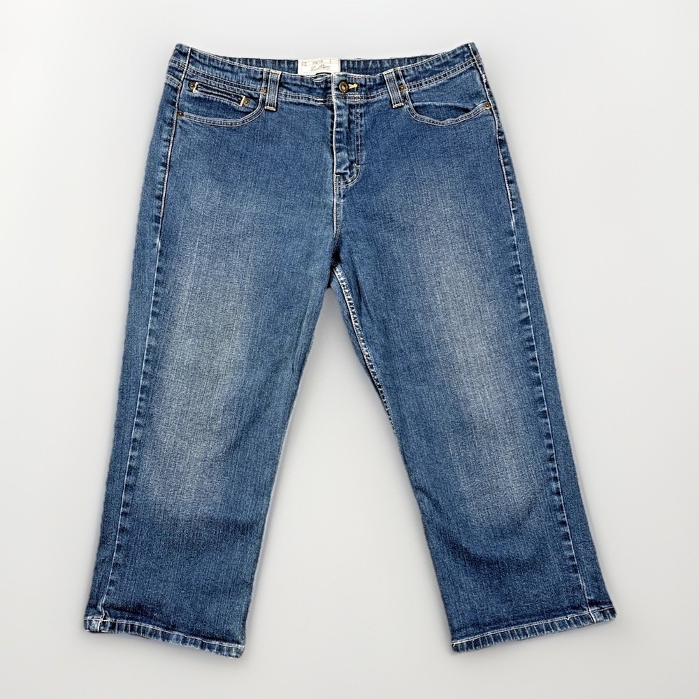 Levi Strauss Signature Capri Jeans Womens 16 Blue Stretch‎ Denim Cropped Pants
